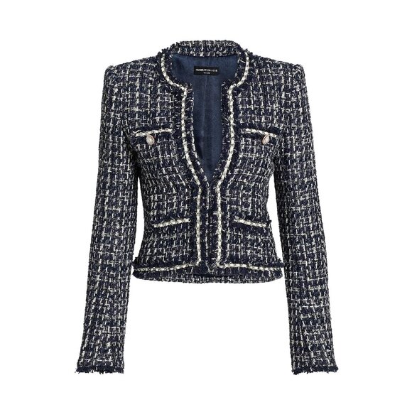Generation Love Jackets & Blazers - NEW Generation Love - Size Small Betsy Buttoned Tweed Jacket - Navy White/ Multi